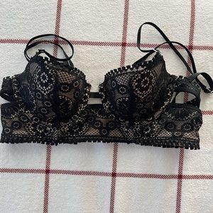 Aerie Real Power Black Balconette Bra